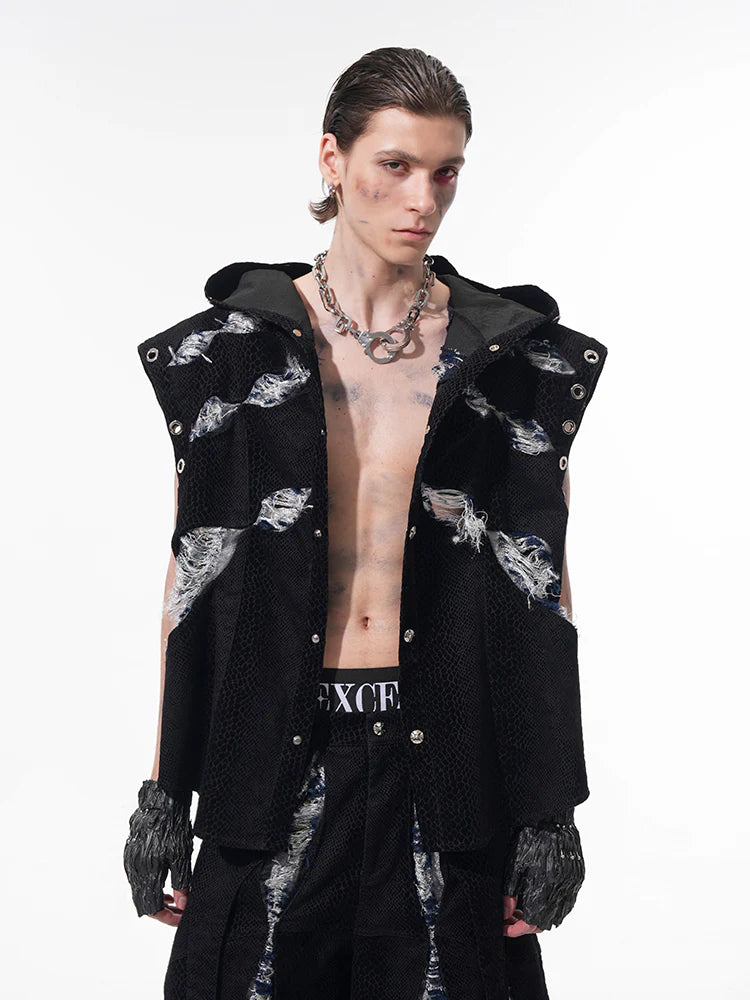 Snake Scratch Denim Vest