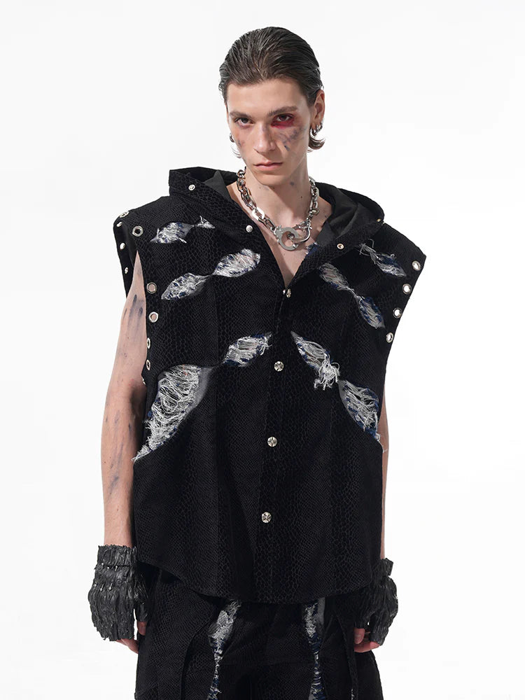 Snake Scratch Denim Vest