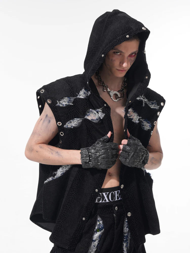 Snake Scratch Denim Vest
