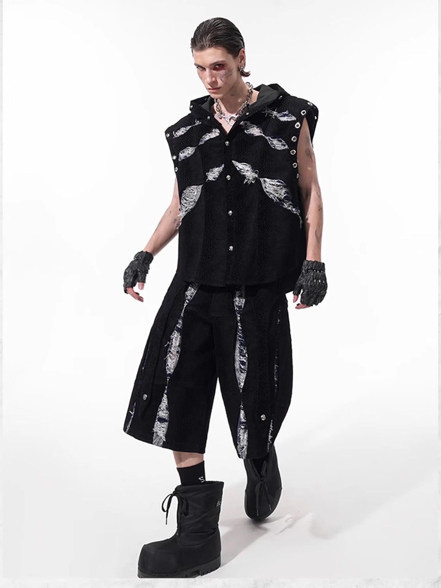 Snake Scratch Denim Vest