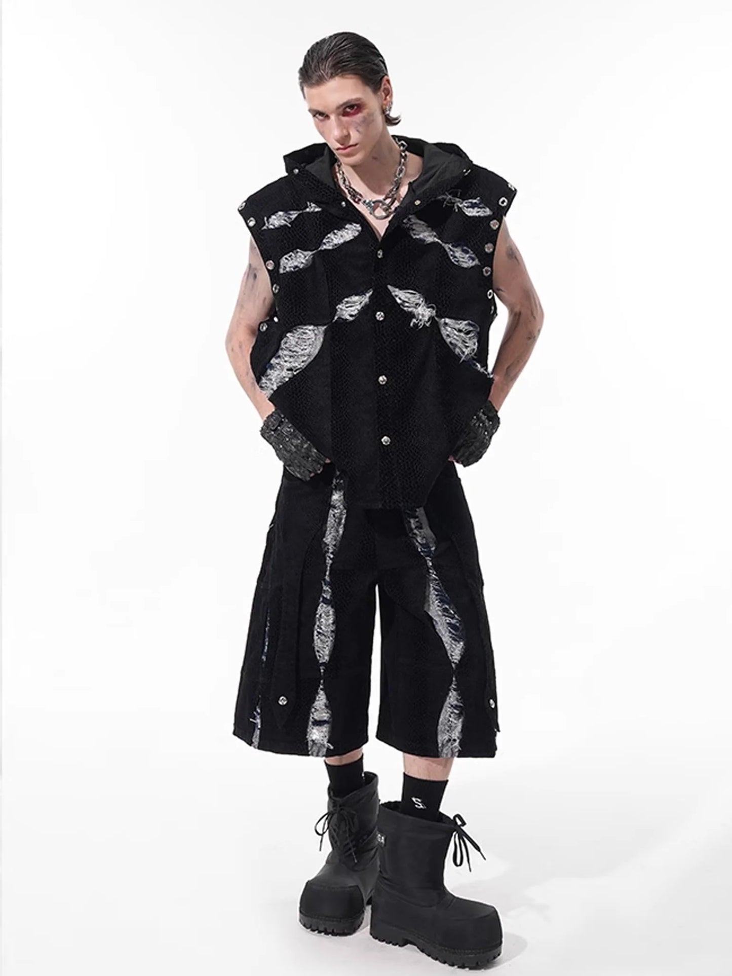 Snake Scratch Denim Vest