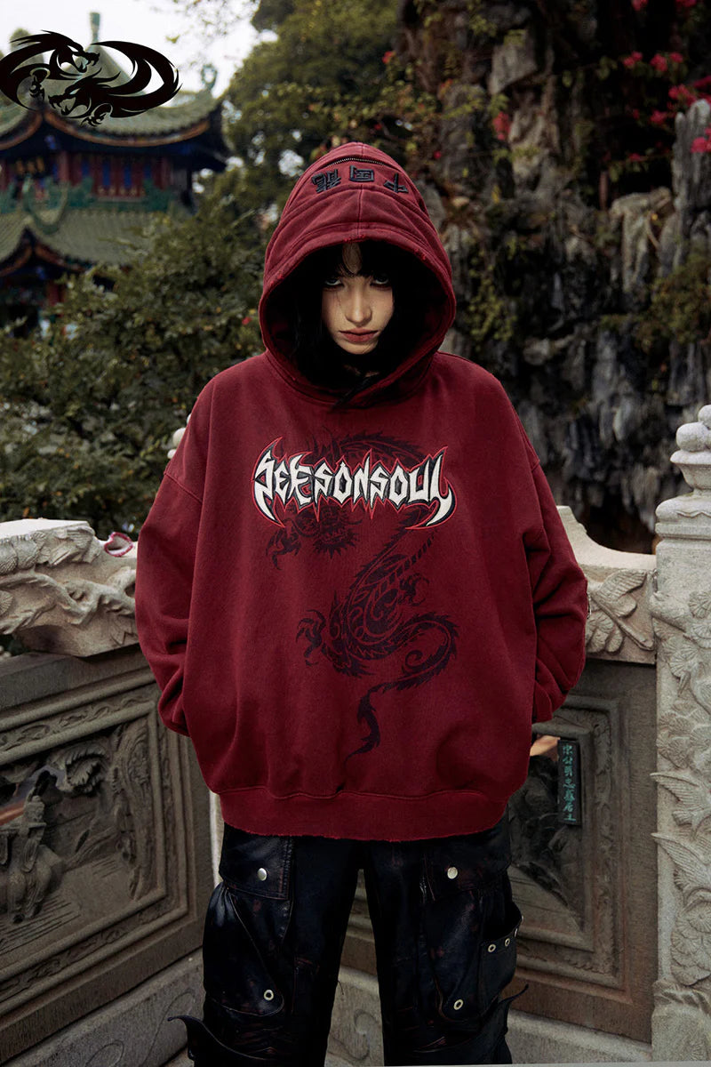 Dragon Graphic Design Print Hoodie