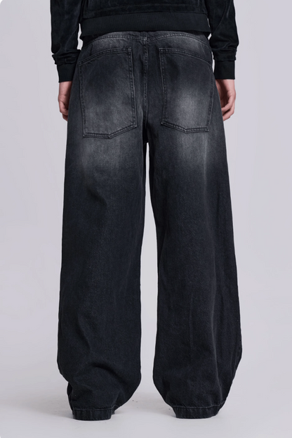 《Jaded London》Washed Black Colossus Jeans