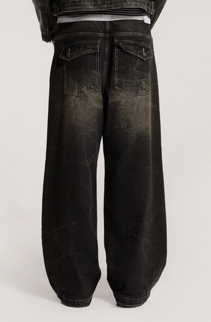 《Jaded London》Washed Black Razor Jeans