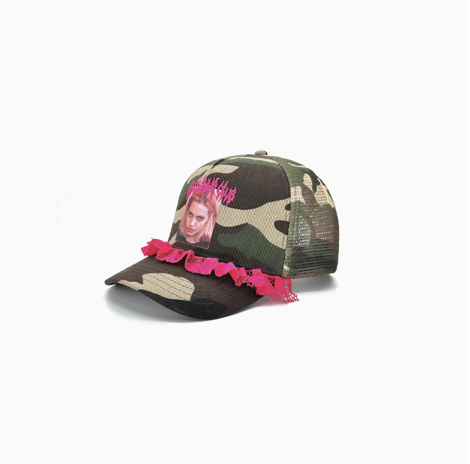 Famous actress printed camo cap