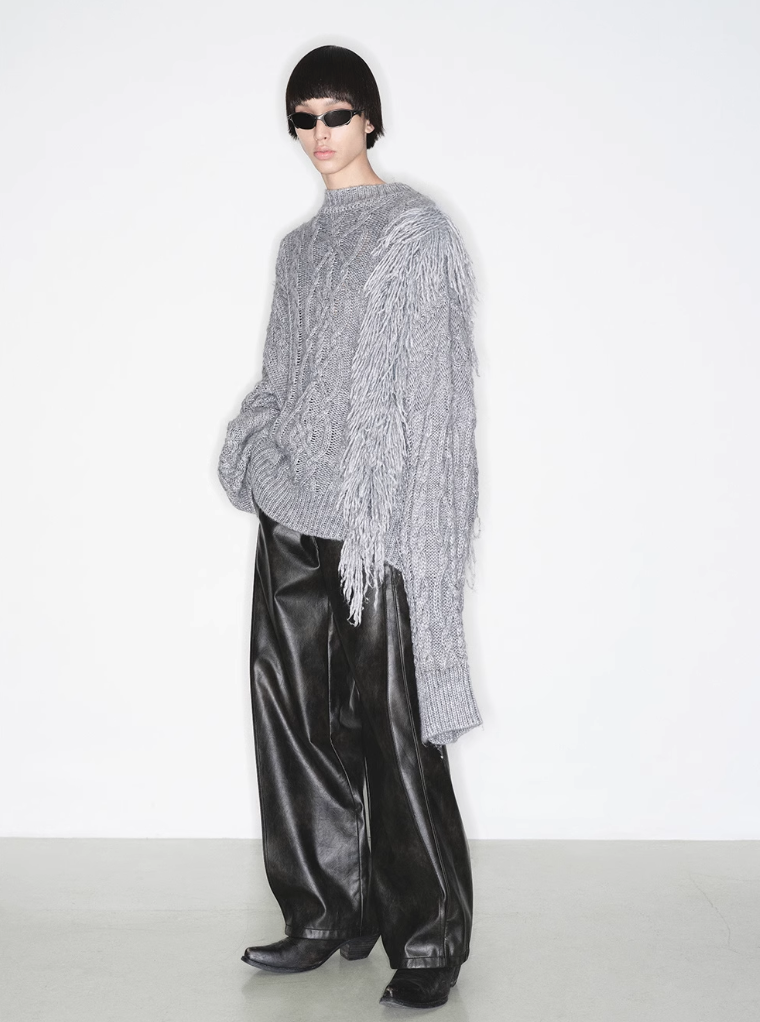 Heavy silhouett chanky knit gray