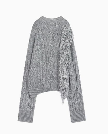 Heavy silhouett chanky knit gray