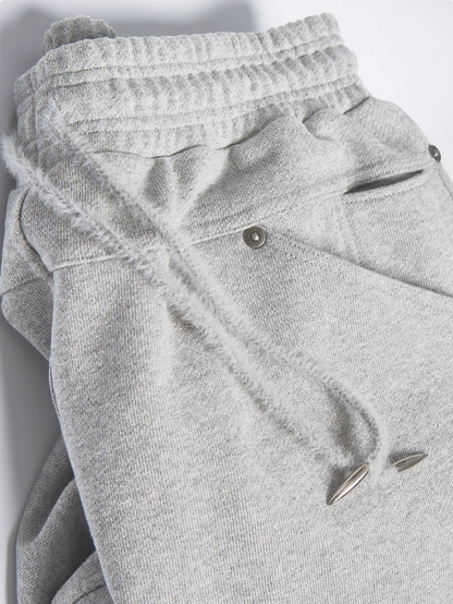 Deconstructed wide sweat pants