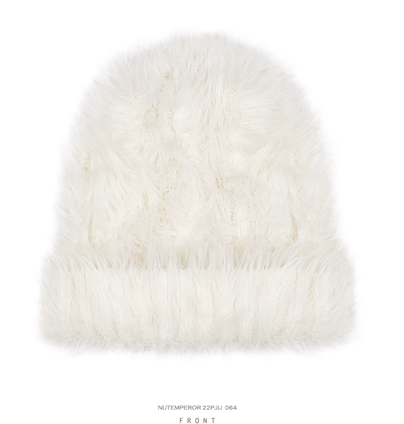 Fur design beanie white