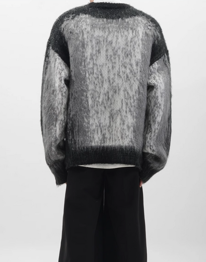 Gray Accent Jaggy Knit