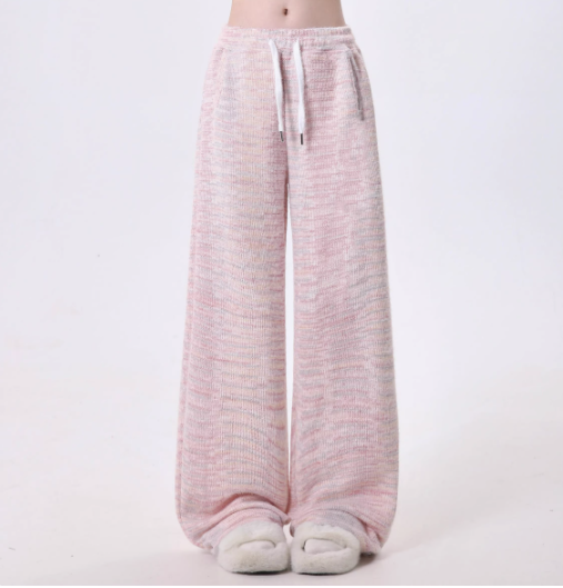 Girly patterned super wide casual pants