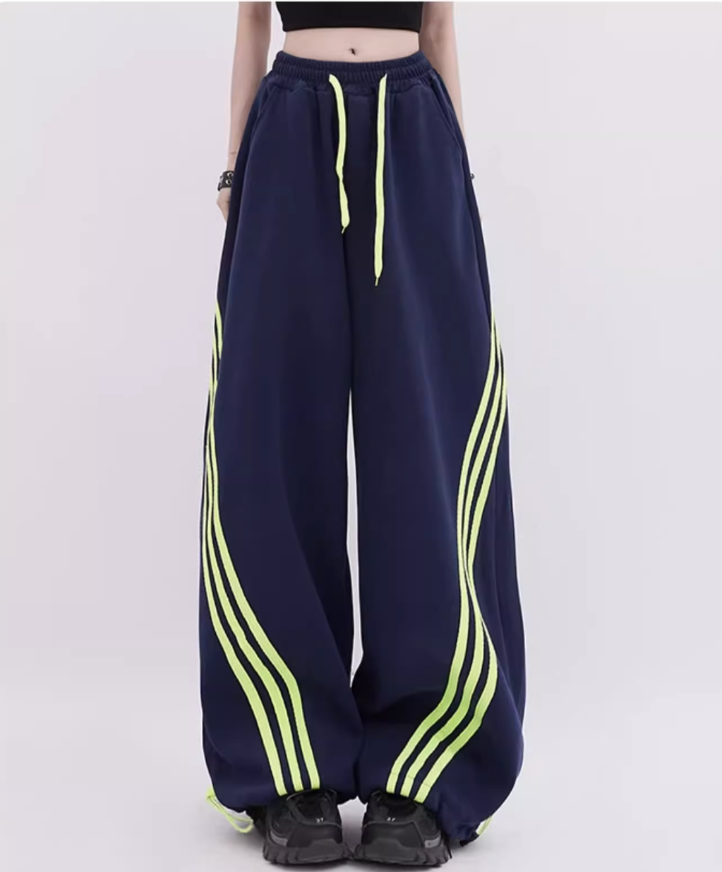 3 Stripe wide silhouette casual pants