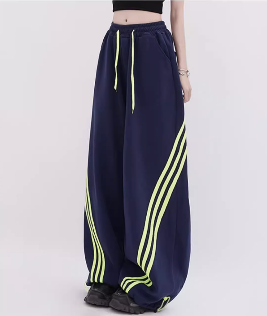 3 Stripe wide silhouette casual pants