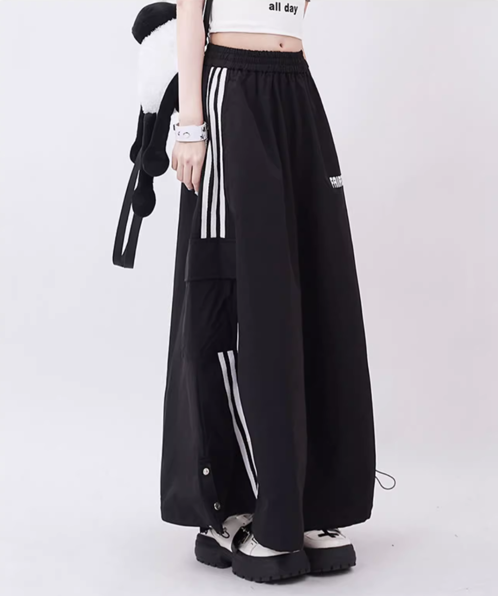 Side stripe design string skirt