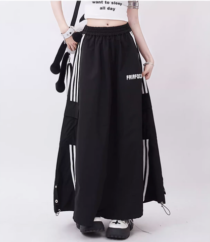 Side stripe design string skirt