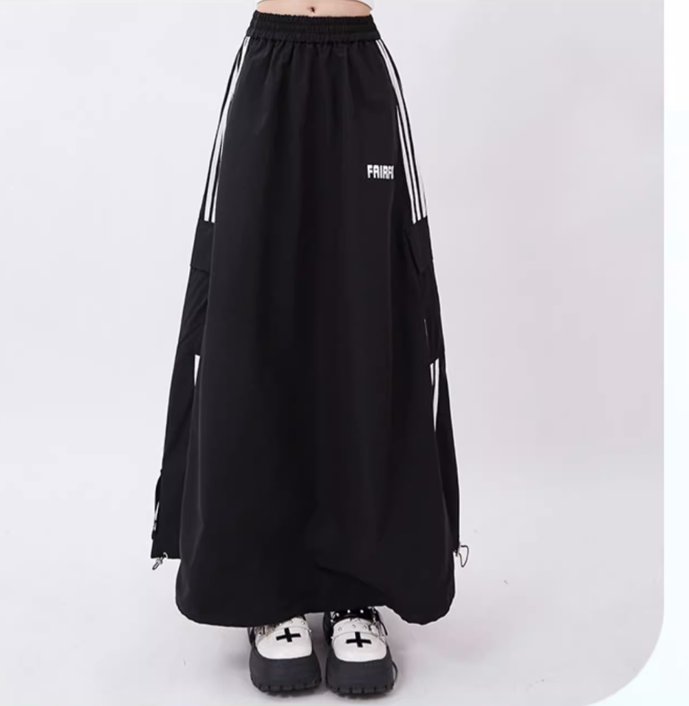 Side stripe design string skirt