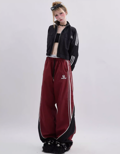 Split design string casuak pants