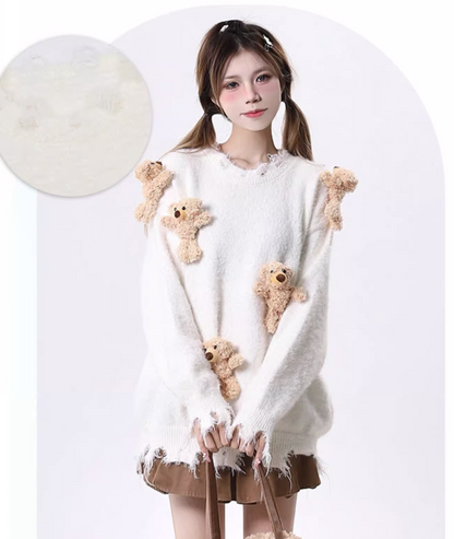 Teddy Bear design knit sweater