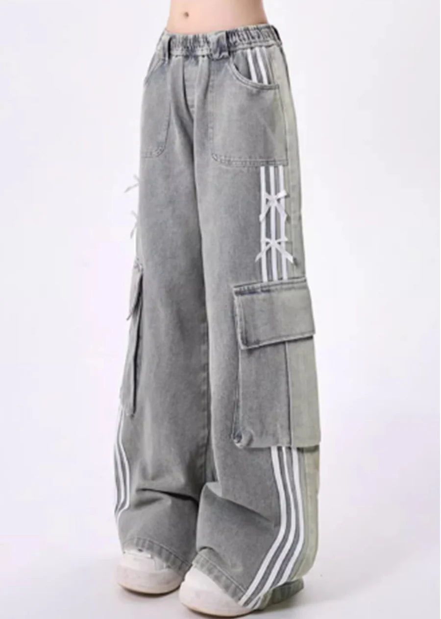 Waist frill gimmick line cargo sweat pants RH0122