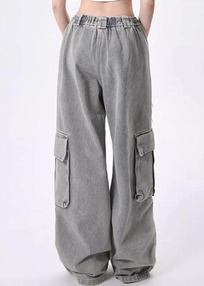 Waist frill gimmick line cargo sweat pants RH0122