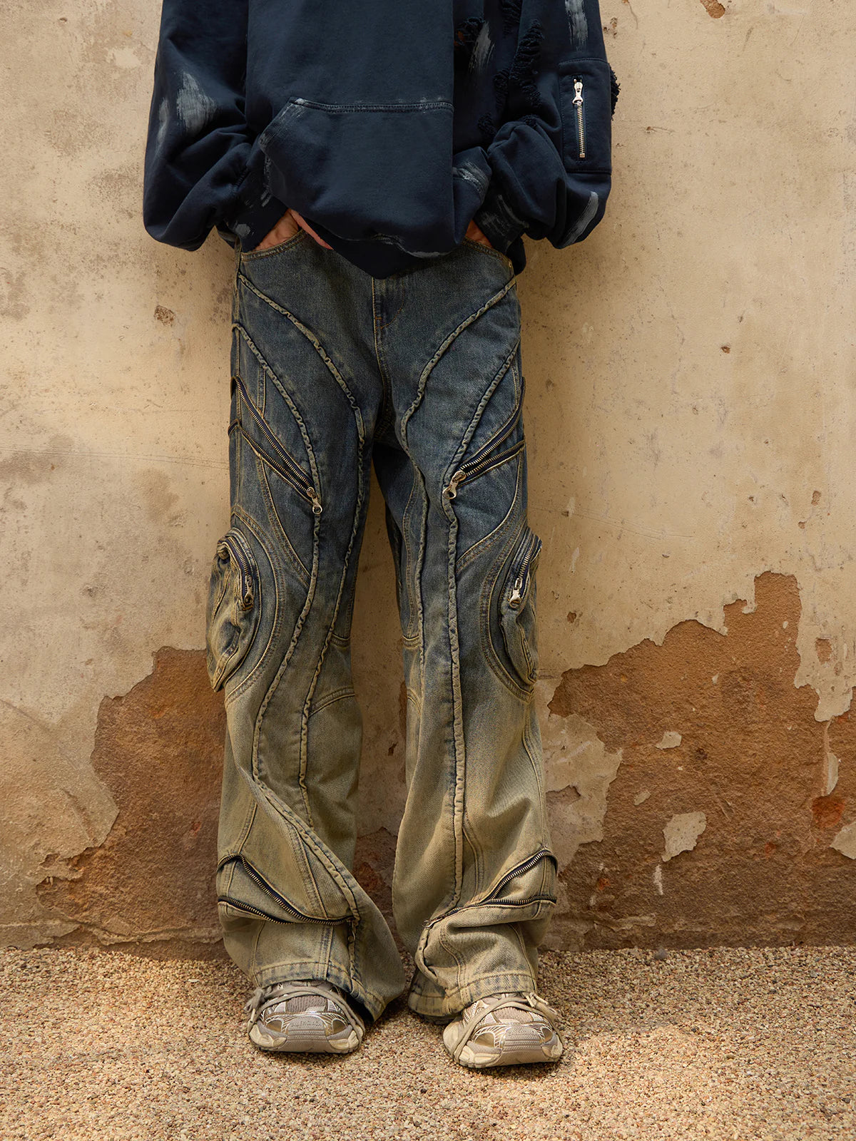 Washed Gradation Denim Jeans