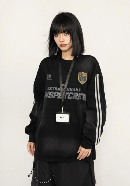 Sideline sporty initial random wash sweatshirt