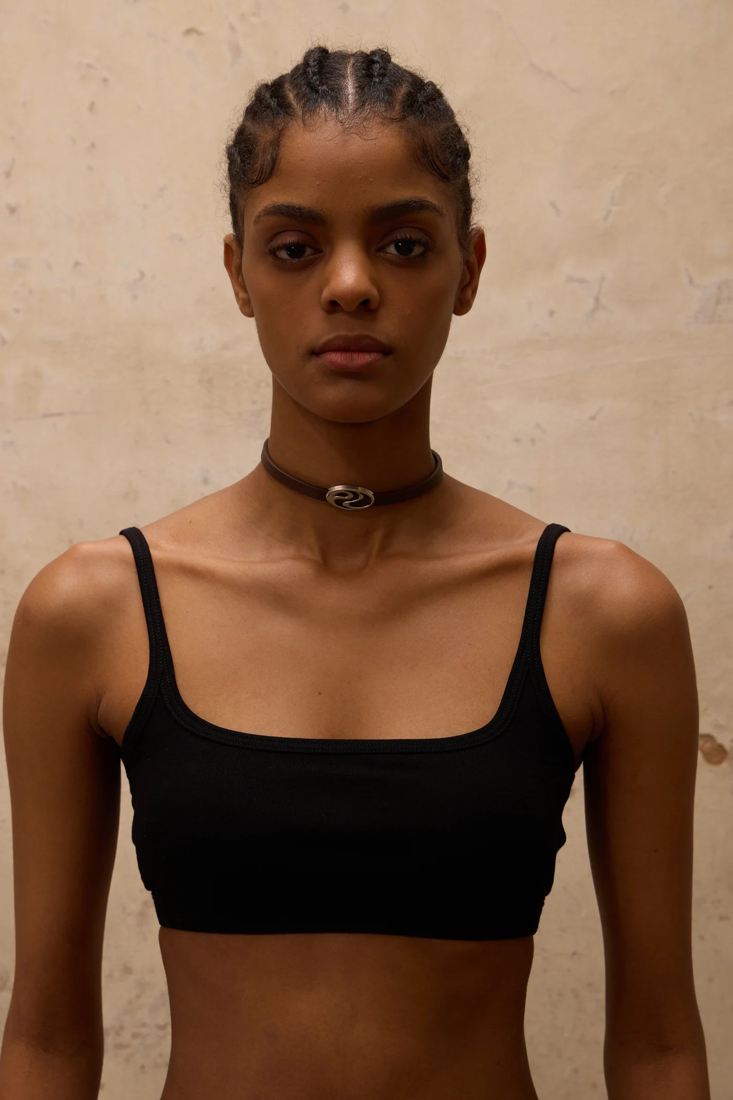 Meta Symbolic design Leather Choker