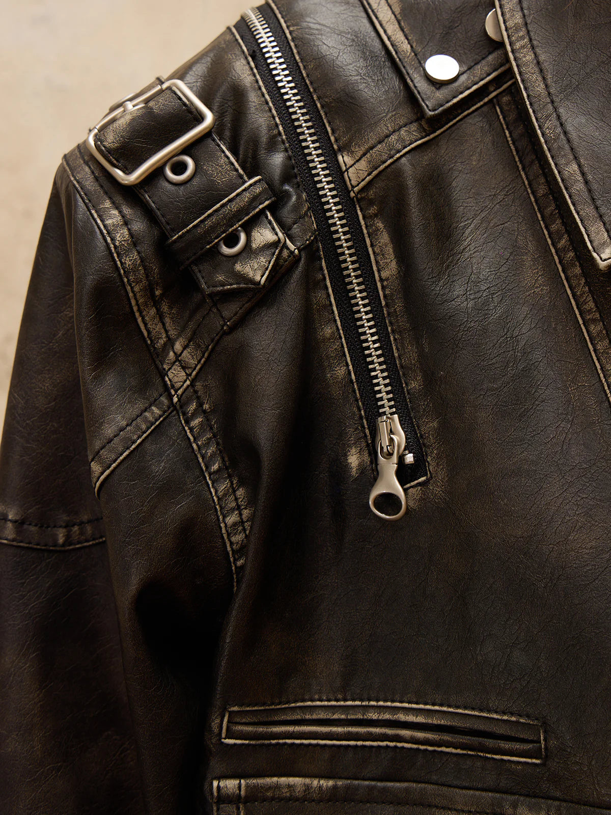 Vintage Brushed Leather Jacket