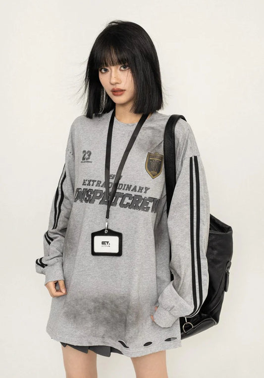 Sideline sporty initial random wash sweatshirt