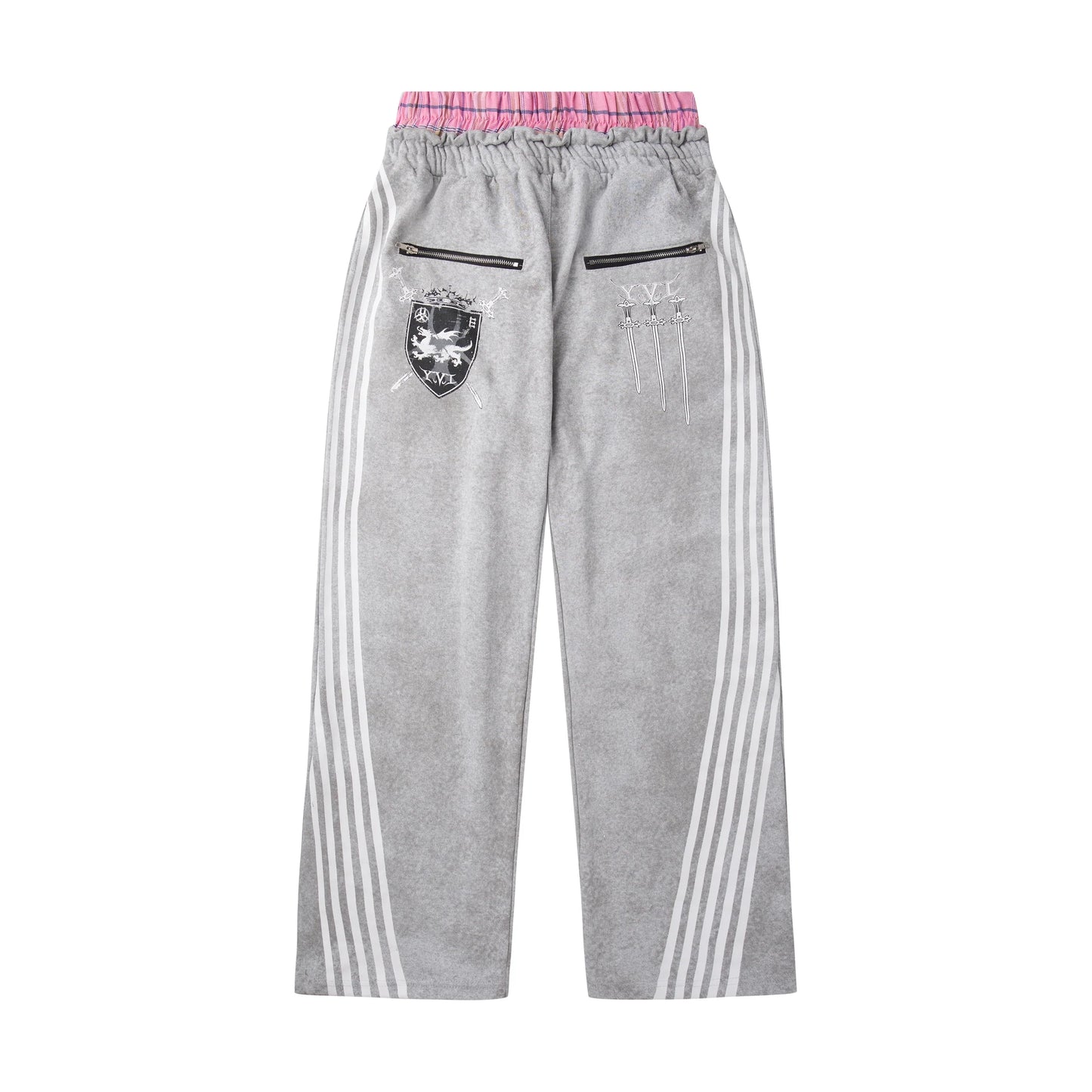 ROYAL KNIGHT CLUB WAXED TRACKSUIT PANTS GRAY