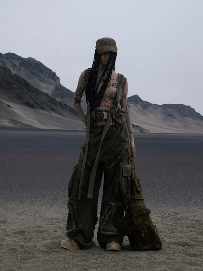 Detachable Tactical Distressed Cargo Pants