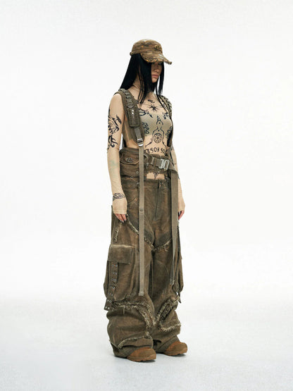Detachable Tactical Distressed Cargo Pants