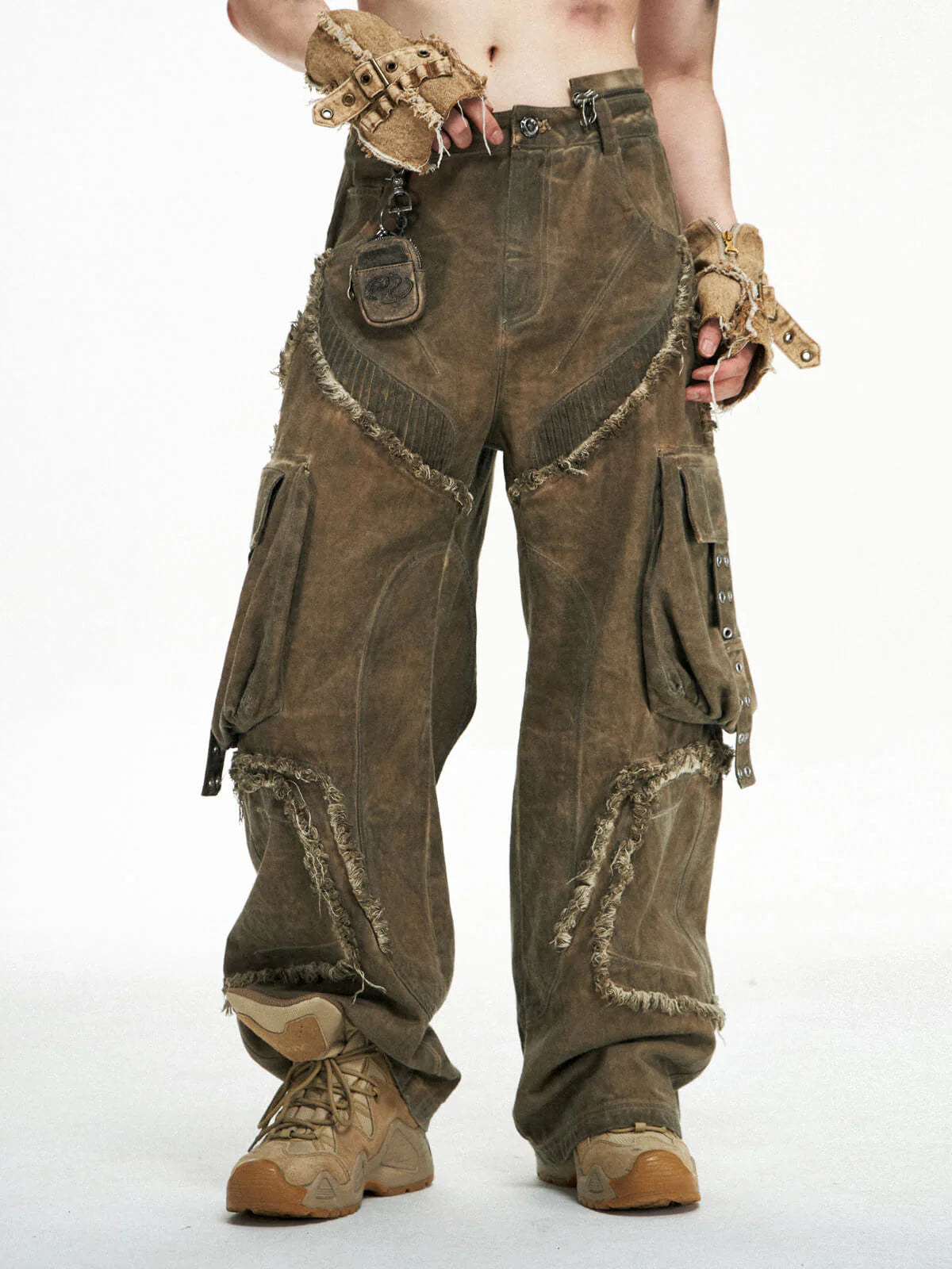 Detachable Tactical Distressed Cargo Pants