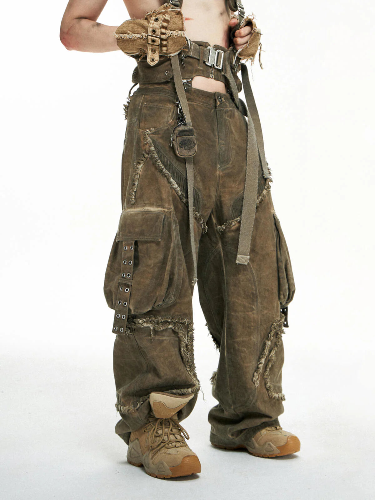 Detachable Tactical Distressed Cargo Pants