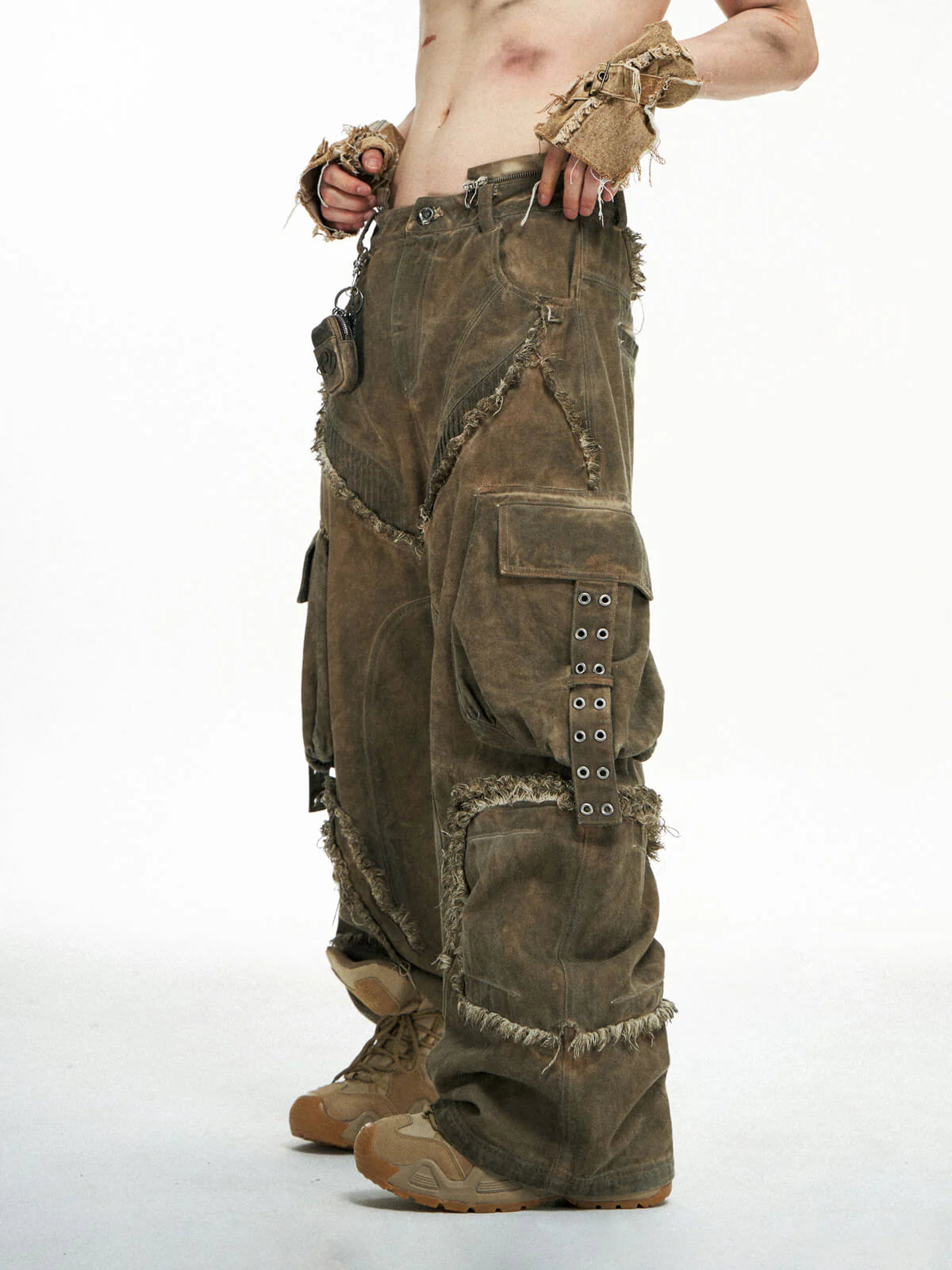 Detachable Tactical Distressed Cargo Pants