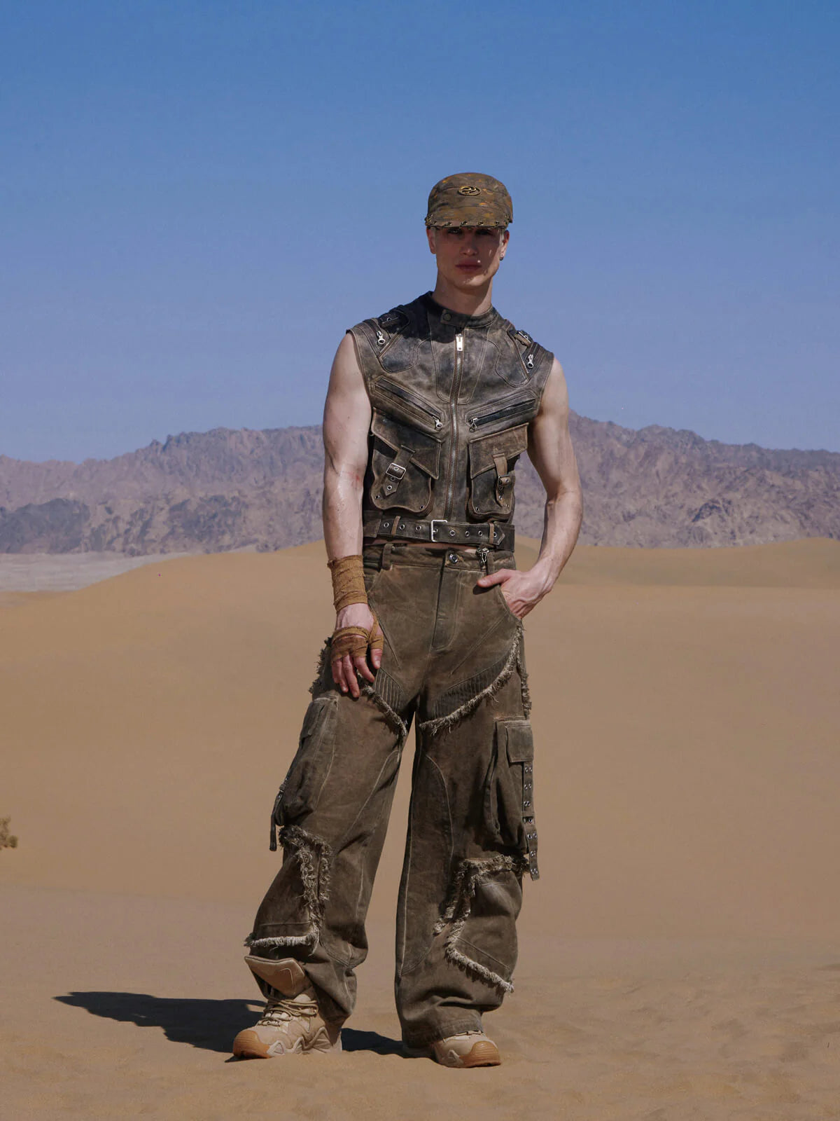 Detachable Tactical Distressed Cargo Pants