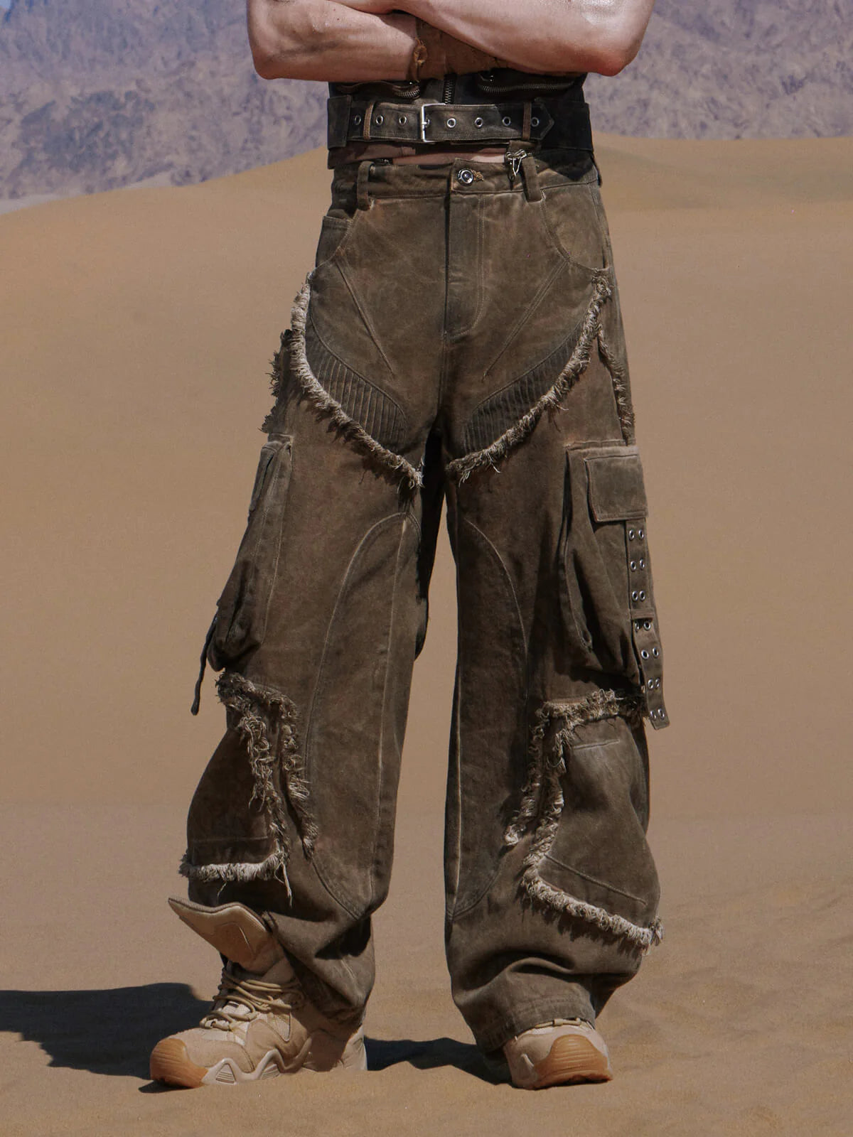 Detachable Tactical Distressed Cargo Pants