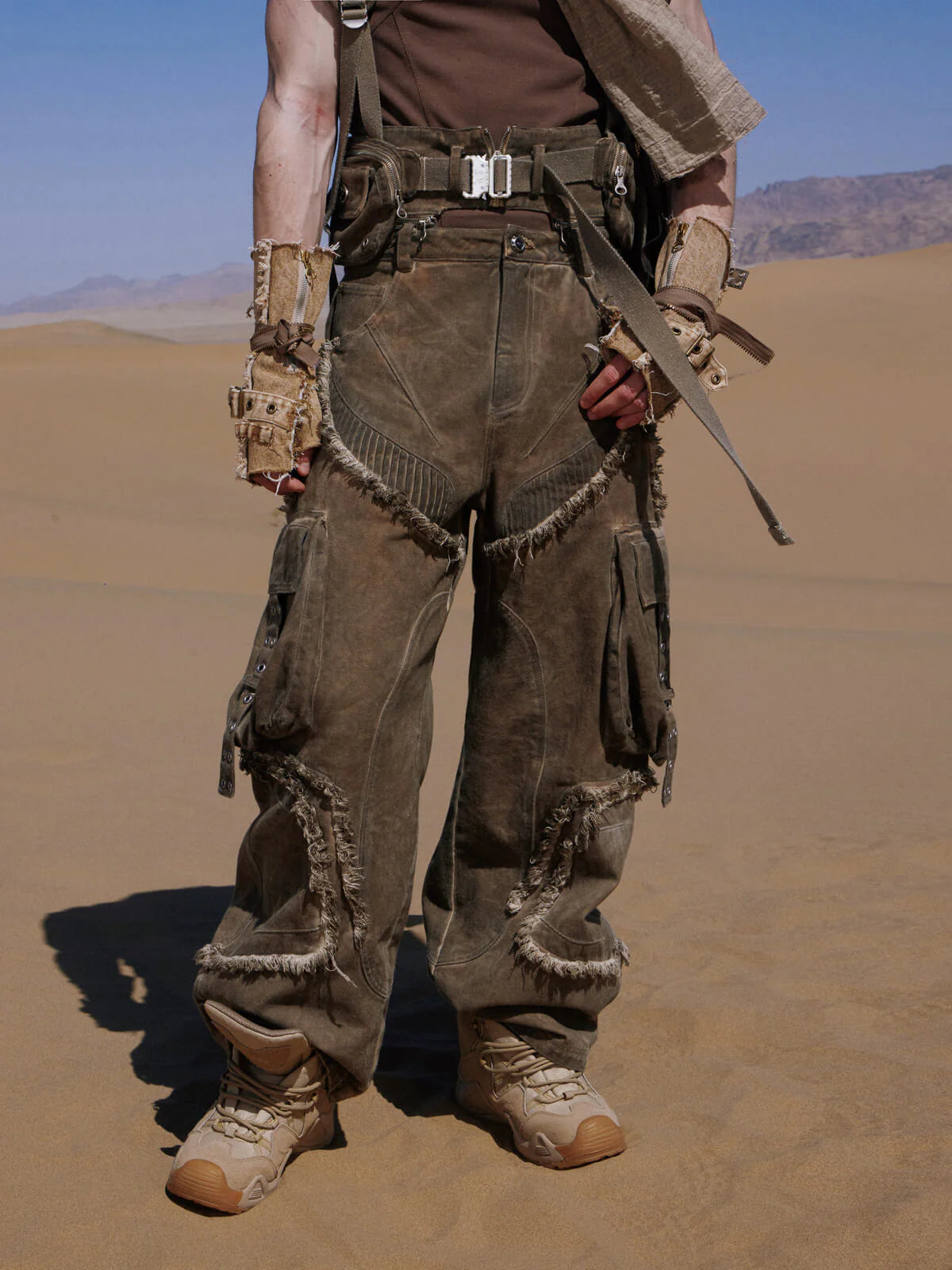 Detachable Tactical Distressed Cargo Pants