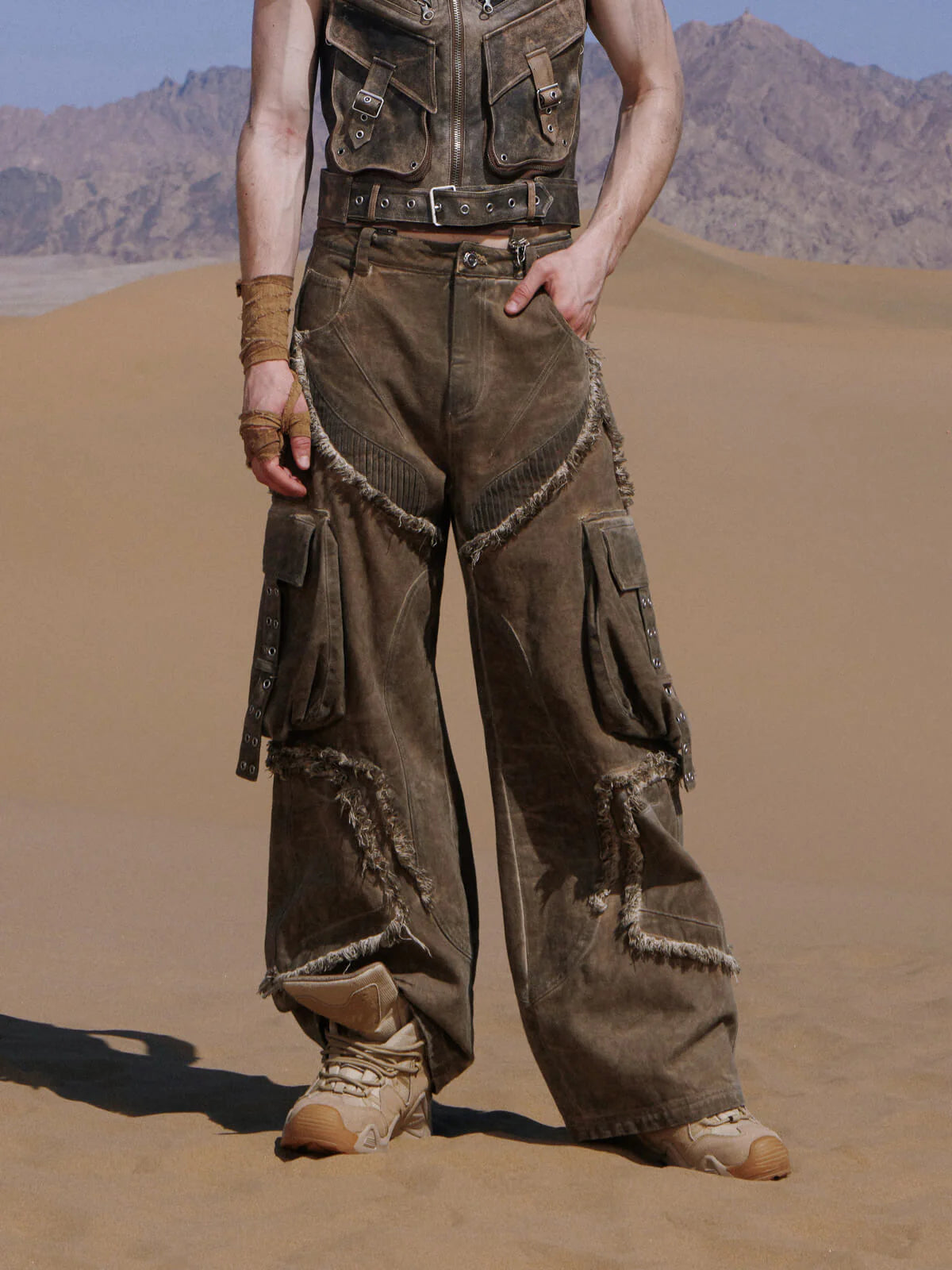 Detachable Tactical Distressed Cargo Pants