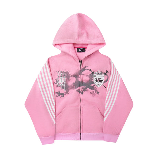 ROYAL KNIGHT CLUB WAXED TRACKSUIT HOODIE PINK