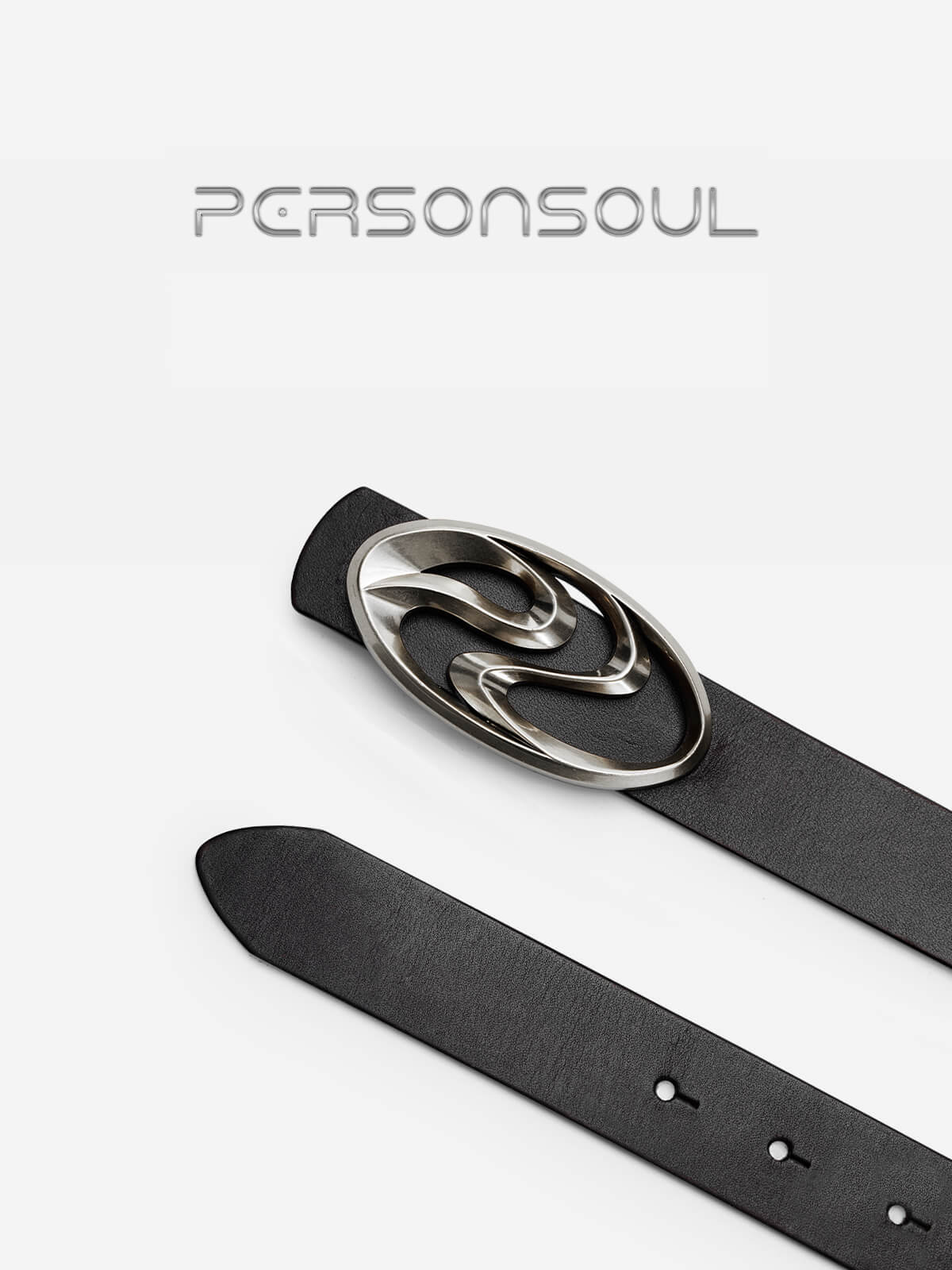 Logo Silver-Plated Leather Belt