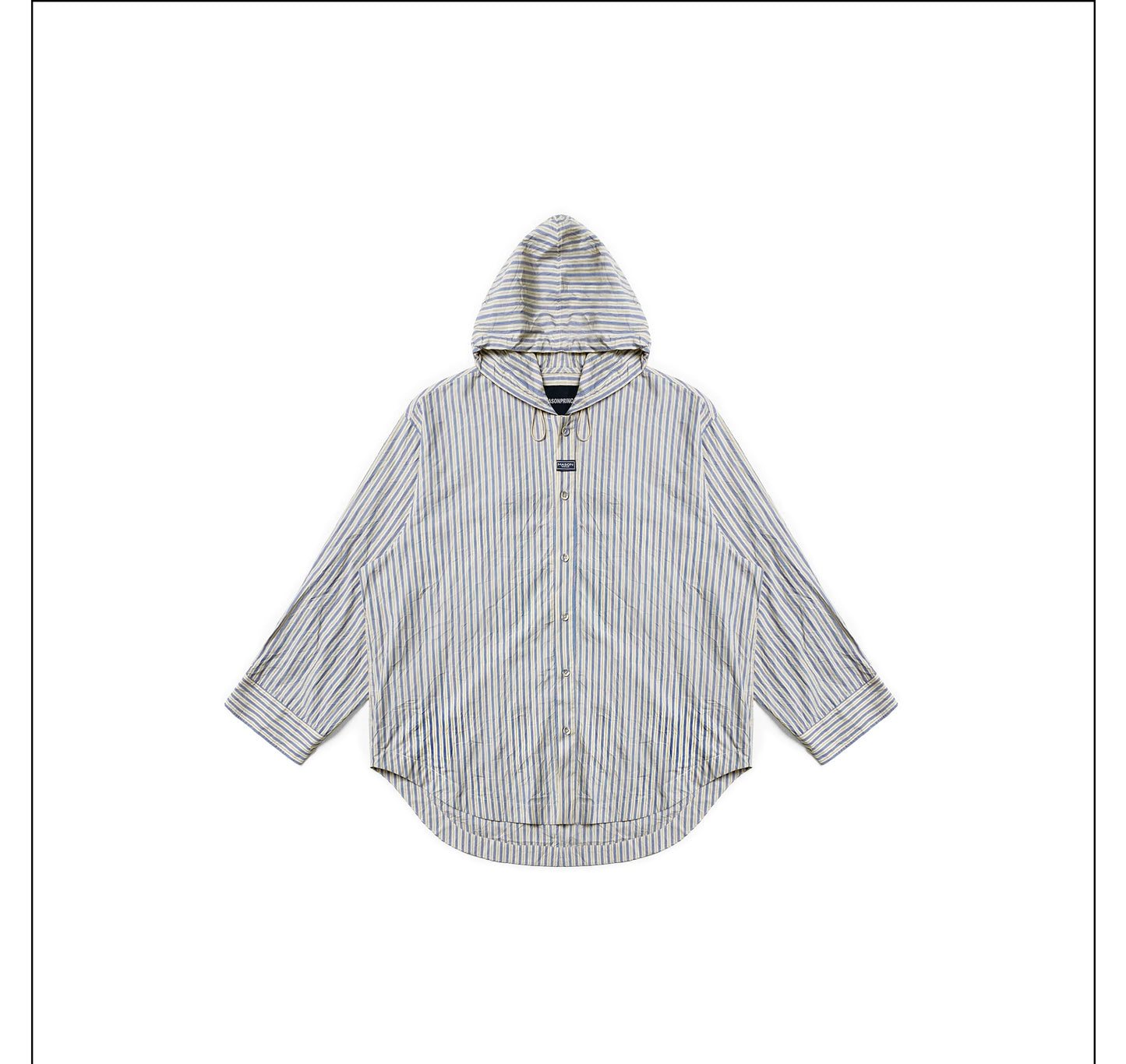 Over size stripe hoodedgranpa-shirts