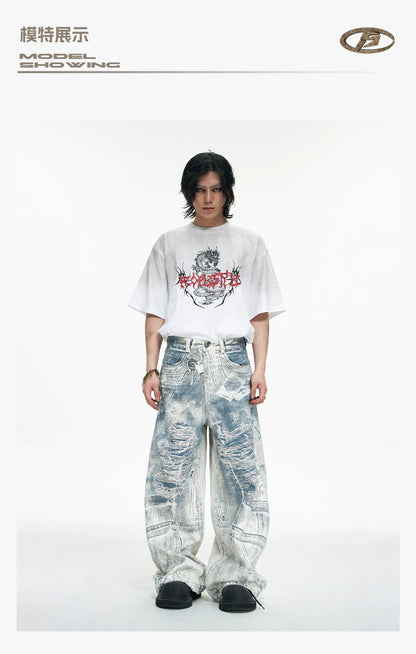 Heavy Waight Washed-White Denim