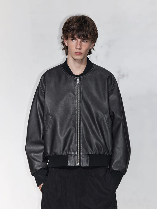 Aging Leather Blouson