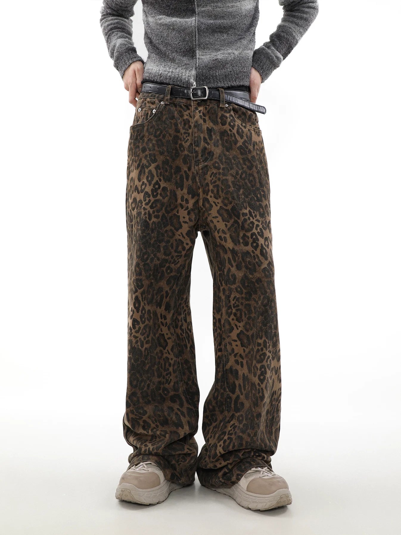 Leopard Loose Denim Pants