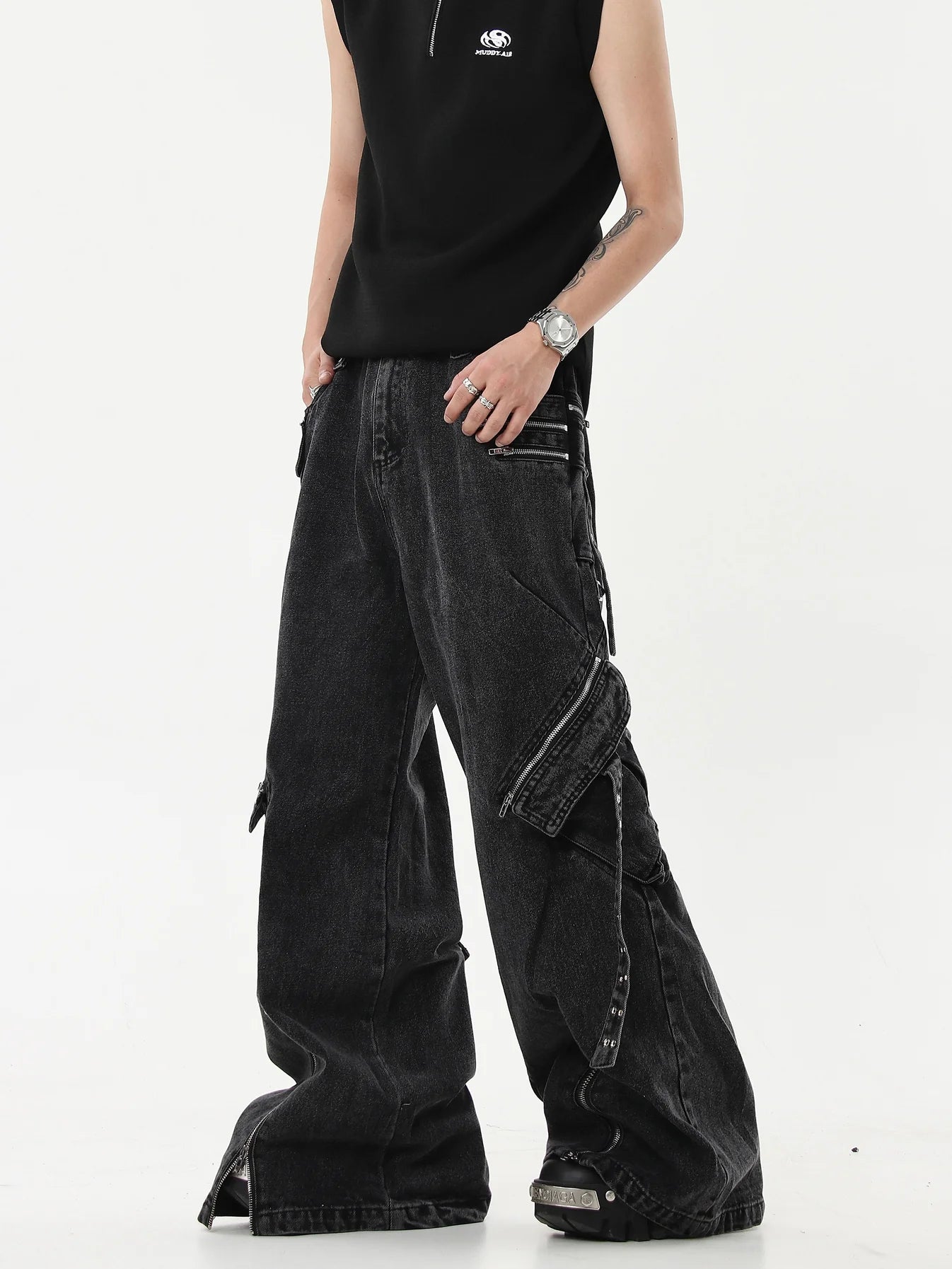 Heavy Duty Zip Work Denim Pants