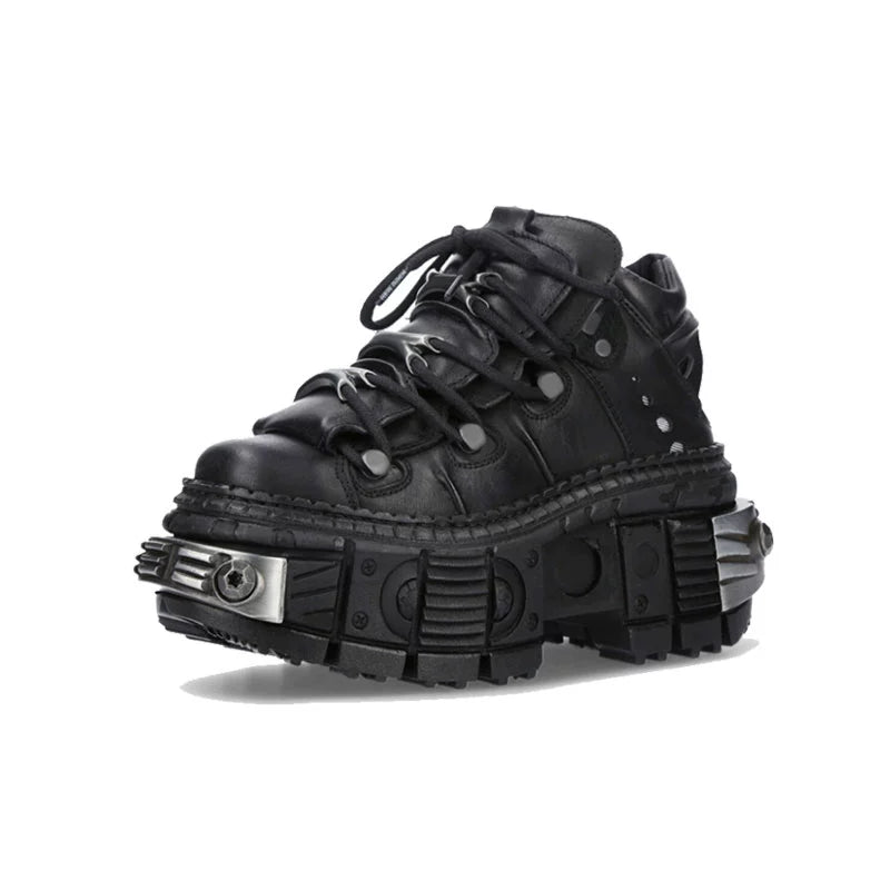 Metal toe hi-top dad sneaker