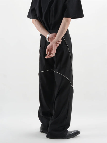 Zip Design Straight Pants