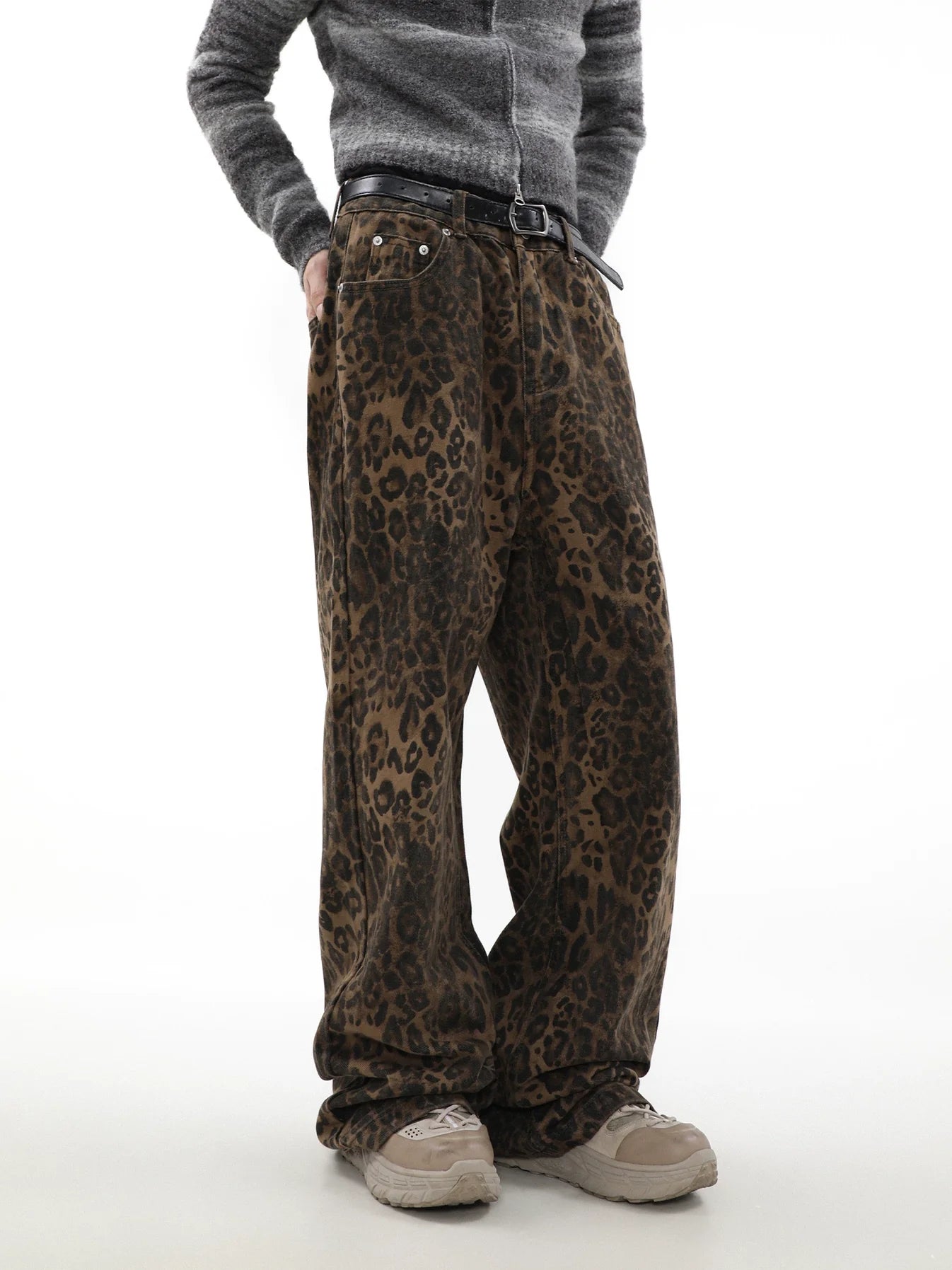 Leopard Loose Denim Pants