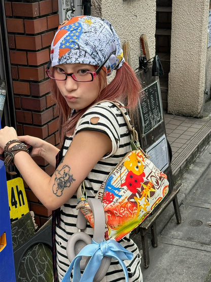 Punk vintage like street graphic bag